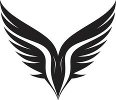 Simplistic Elegance Black Vector Angel Wings Symbol of Divine Majesty Emblematic Art
