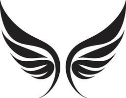 Regal Wings of Tranquility Vector Angel Wings Symbol Serenade in Black and White Iconic Angelic Wings Logo