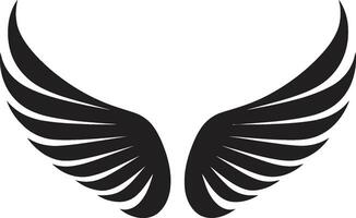 Iconic Celestial Artistry Monochromatic Design Timeless Angelic Excellence Black Logo Art vector