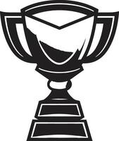 Symbol of Champions Glory Trophy Vector Icon Success in Monochrome Excellence Emblematic Trophy Art