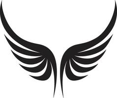 Serenity in Angelic Beauty Monochrome Emblem Symbol of Graceful Serenity Angel Wings Vector Icon