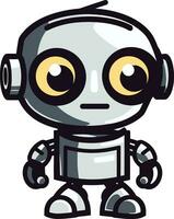 Spectrum Scout A Stylish Robot Mascot Emblem Elegant Mini Mech A Futuristic Vector Icon