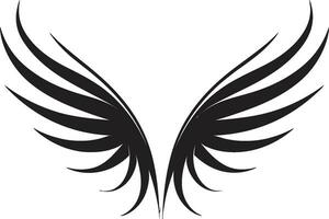Regal Excellence in Celestial Design Modern Angel Wings Icon Serenity in Angelic Beauty Monochrome Emblem vector