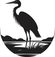 Heron Vector Illustration Graceful Heron Emblem Design