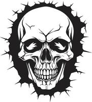 Dark Emergence Skull in Cracked Wall Design Mystical Unveiling The Walls Hidden Skull vector