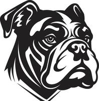 elegancia en negro buldog logo excelencia real perro Arte buldog en negro vector icono