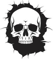 Gothic Intrigue in Cracks The Unearthed Skull Dark Mystery Unleashed The Peeping Skull Symbol vector