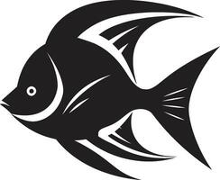 Angelfish Essence in Black Logo Perfection Sculpted Angelfish Icon Black Vector Beauty