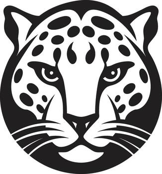 Ebon Fur Ocelot Icon in Vector Shadowed Grace Black Ocelot Symbol