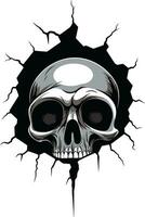 Mystical Gaze The Eerie Wall Skull Symbol Intriguing Wall Design The Hidden Skulls Return vector