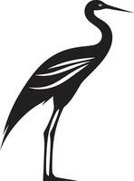 Abstract Black Heron Icon Heron Profile in Sleek Vector