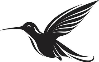 resumen negro colibrí logo colibrí en vuelo vector icono