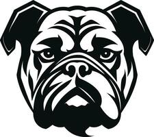 elegante buldog buldog como un logo diseño icónico fuerza soltado negro emblema diseño vector