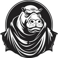 Hippo Majesty for Modern Branding Bold Hippopotamus Symbol vector