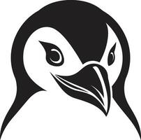 encantador melódico armonía negro pingüino diseños natural serenata pingüinos glacial serenata negro vector emblema en melódico belleza