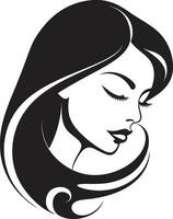 Intriguing Simplicity Vector Icon of Females Face in Black Monochrome Empowerment through Beauty Black Face Emblem with Womans Profile in Monochrome