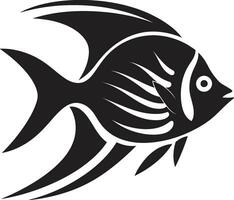 Angelfish Iconography Black Logo Mastery Vector Artistry Angelfish Black Logo Elegance