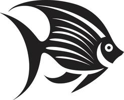 Graceful Angelfish Symbol Iconic Black Logo Angelfish Black Logo Design Emblem of Grace vector