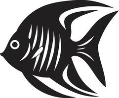 Angelfish Elegance Black Logo Vector Intricate Angelfish Design Black Icon Emblem