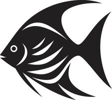 Elegant Angelfish Black Logo Vector Icon Perfection Angelfish Emblem Sleek Black Vector Design