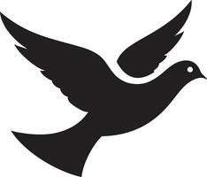 Black Dove Vector Logo A Timeless Symbol of Peace Elegant Black Dove Vector Logo A Touch of Sophistication