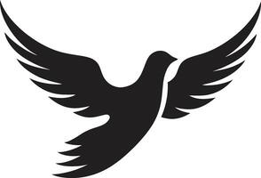 Hand Drawn Black Dove Vector Logo A Personal and Unique Design Calligraphic Black Dove Vector Logo A Beautiful and Elegant Design