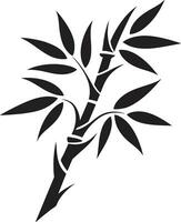 Zen Inspired Design Black Logo with Bamboo Plant Bamboo Harmony Vector Icon in Black