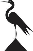 Heron Artwork with Elegance Heron Profile in Black Vector