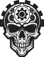 Majestic Black Machine Symbol The Robotic Renaissance Steampunk Cyber Skull A Timeless Fusion of Eras vector