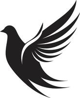 Black Dove Vector Logo with Text A Customizable and Versatile Option Black Dove Vector Logo with Swoosh A Dynamic and Energetic Design