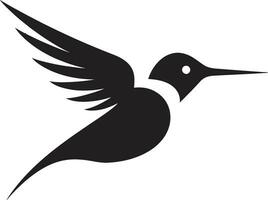 moderno colibrí emblema en movimiento negrita negro gallo mascota logo vector