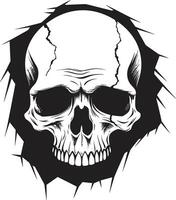 Skull in the Cracks Unveiling Dark Secrets Gothic Wall Intrigue The Hidden Skull Emblem vector