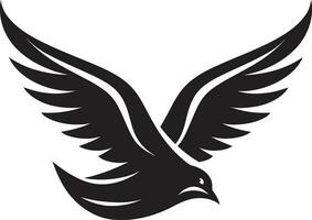 Black Dove Vector Logo with Wings Spread A Symbol of Freedom and Flight Black Dove Vector Logo with Olive Branch A Symbol of Peace and Harmony