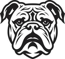 Exquisito perro Arte buldog en negro vector buldog espíritu negro logo con icónico perro