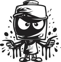 Raging Graffiti Emblem Black Mascot Vector Mascot of Aggression Angry Logo Design