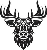 Moose Silhouette with Artistic Flair Moose Majesty in Bold Black vector