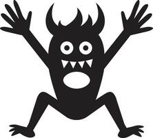 monstruoso mascota dibujos animados monstruo logo criatura comodidad negro vector icono