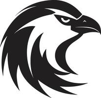 Eagles Grace Black Logo with Majestic Bird Raptors Realm Vector Icon in Black