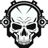 Artistic Mechanical Skull The Elegance of the Machine Majestic Black Skull Majesty Where Steampunk Meets Tech vector