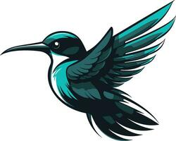 Hummingbird Profile Silhouette Emblem Sleek Hummingbird Vector Icon