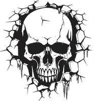 Gothic Resurgence The Hidden Gaze of the Vector Skull Shrouded in Mystery A Cracked Walls Cryptic Skull