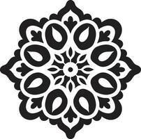 Elegant Arabic Floral Tiles Black Logo Icon in Vector Vector Artistry Arabic Floral Pattern Logo in Black