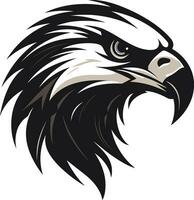 Black and Fearless Eagle Vector Symbol Noble Bird Eagle Logo in Black