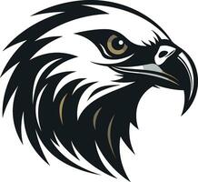 icónico majestad se disparó negro águila emblema águilas vuelo vector icono en negro