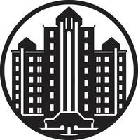 Black Logo Mastery Iconic Apartment Complex Architectural Charm Black Apartment Logo Brilliance vector