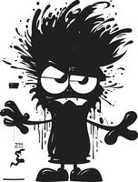 Screaming Mascot Fury Black Spray Paint Spray Paint Rage Unleashed Vector Icon