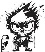 Mascot of Aggression Angry Logo Design Vector Artistry Angry Spray Paint Icon