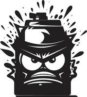 Rebel with a Can Furious Spray Paint Emblem Black Emblem of Agitation Vector Mascot