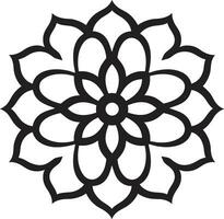 Iconic Middle Eastern Artistry Black Vector Design Floral Harmony Black Arabic Tiles Logo