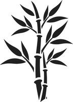 elegante naturalezas toque tranquilo negro emblema icónico natural serenidad negro bambú planta emblema vector